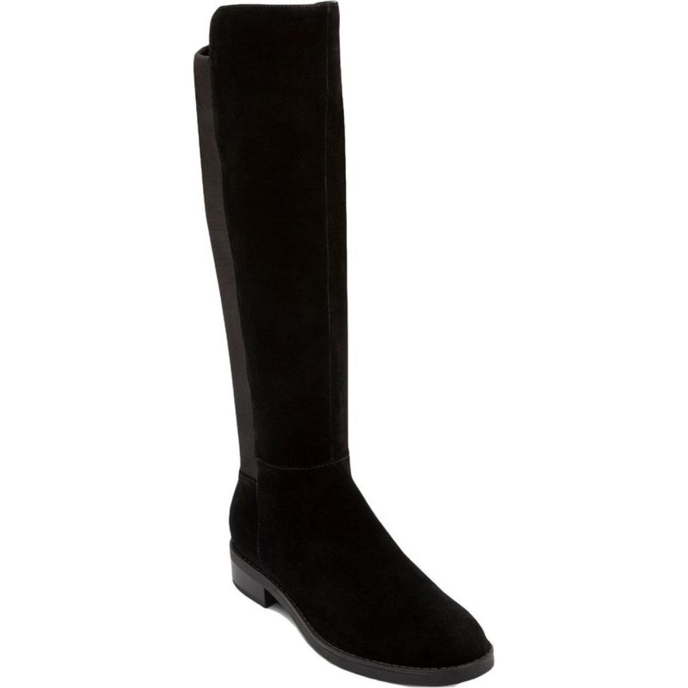 Aqua College Womens Earl Black Leather Waterproof Knee-High Boots Shoes NWT